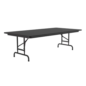 Correll 36x72 Laminate Adjustable Height Folding Table in Black Granite