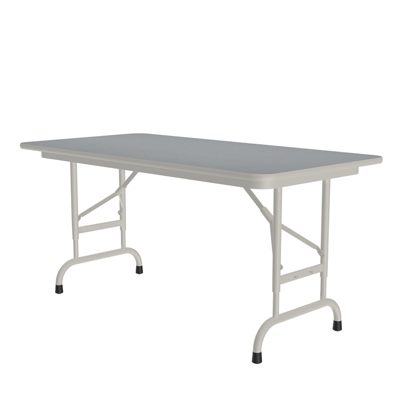 Correll 24x48 Laminate Adjustable Height Folding Table in Gray Granite