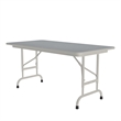 Correll 24x48 Laminate Adjustable Height Folding Table in Gray Granite