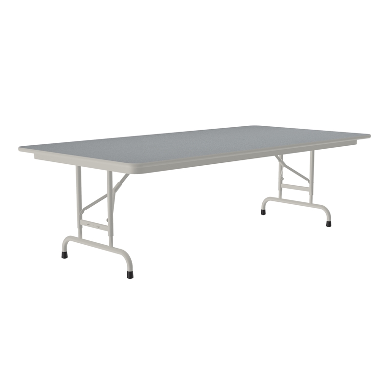 Correll 36x72 Laminate Adjustable Height Folding Table in Gray Granite