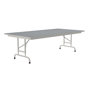 Correll 36x72 Laminate Adjustable Height Folding Table in Gray Granite