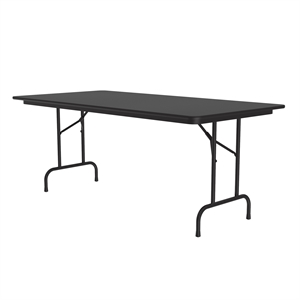 Correll 36x72 Commercial Laminate Folding Table in Black Granite