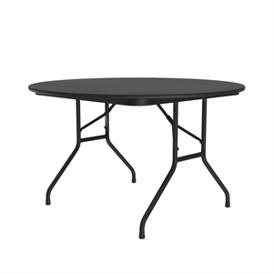 Correll 48 Round Commercial Laminate Folding Table in Black Granite
