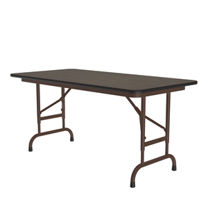 Correll 24x48 Commercial Laminate Adjustable Height Folding Table in Walnut