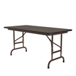 Correll 24x48 Commercial Laminate Adjustable Height Folding Table in Walnut