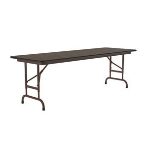 Correll 24x72 Commercial Laminate Adjustable Height Folding Table in Walnut