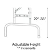 Correll 30x48 Commercial Laminate Adjustable Height Folding Table in Walnut