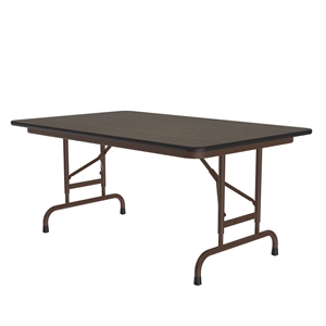 Correll 30x48 Commercial Laminate Adjustable Height Folding Table in Walnut