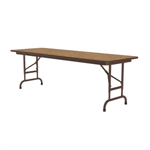 Correll 24x72 Commercial Laminate Adjustable Height Folding Table in Medium Oak