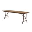 Correll 24x72 Commercial Laminate Adjustable Height Folding Table in Medium Oak