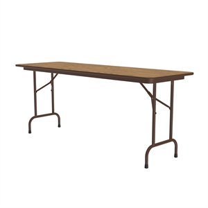 Correll 24x72 Commercial Laminate Folding Table in Medium Oak