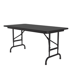 Correll 24x48 Commercial Laminate Adjustable Folding Table in Black Granite