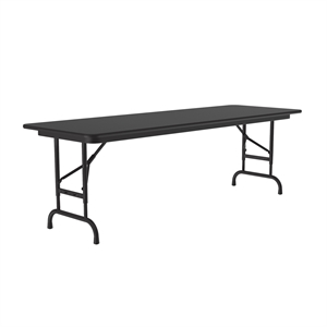 Correll 24x72 Commercial Laminate Adjustable Folding Table in Black Granite