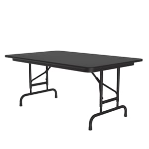 Correll 30x48 Commercial Laminate Adjustable Folding Table in Black Granite
