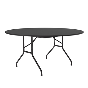 Correll 60 Round Commercial Laminate Folding Table in Black Granite