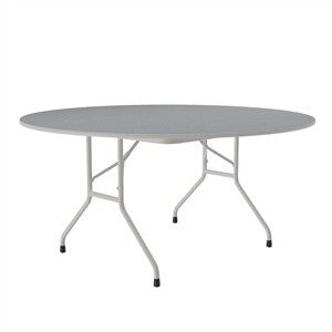 Correll 60 Round Commercial Laminate Folding Table in Gray Granite