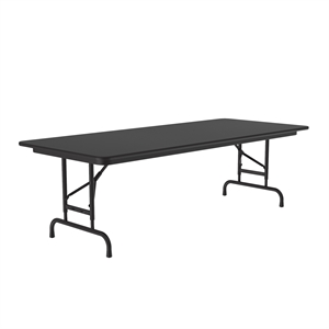 Correll 30x96 Laminate Adjustable Height Folding Table in Black Granite