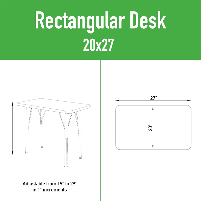 Correll 20x27 Corrella Desk with Black Band and Legs in HP Gray