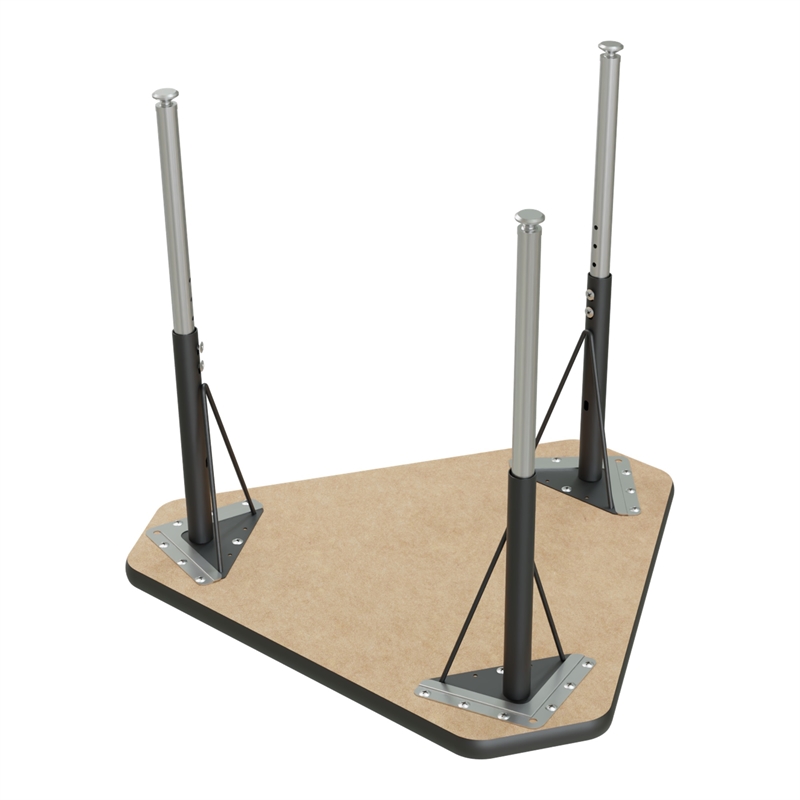 Correll 30x34 Diamond Corrella Desk with Black Band and Legs in HP Gray