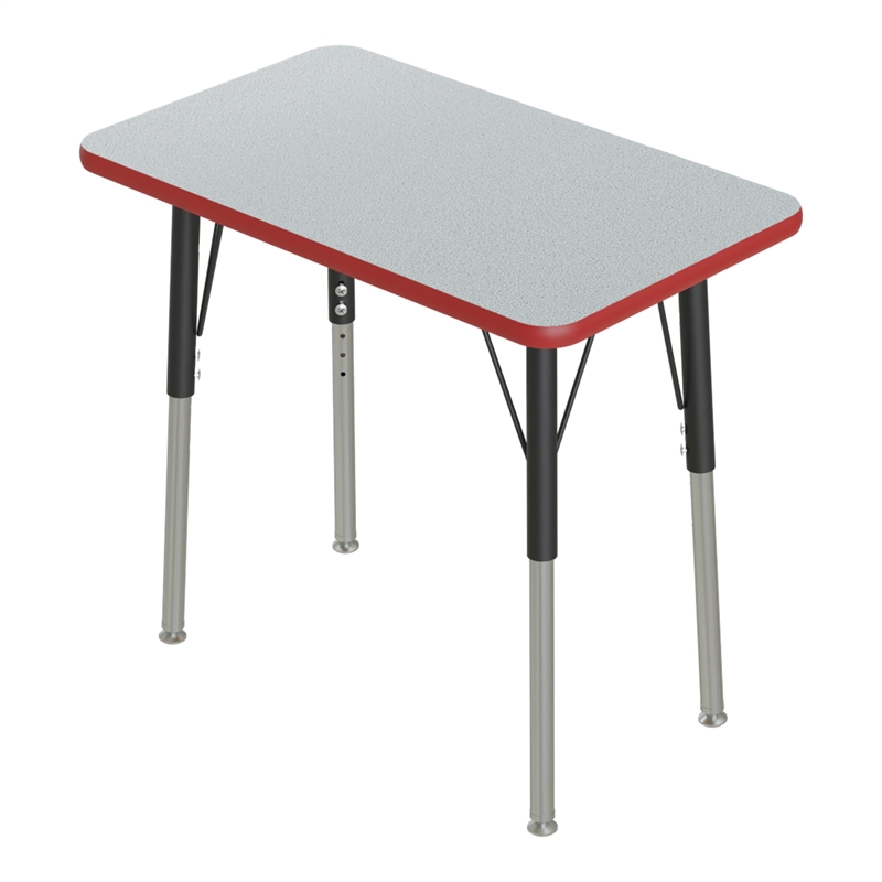 Correll 20x27 Corrella Desk with Red Band and Black Legs in HP Gray
