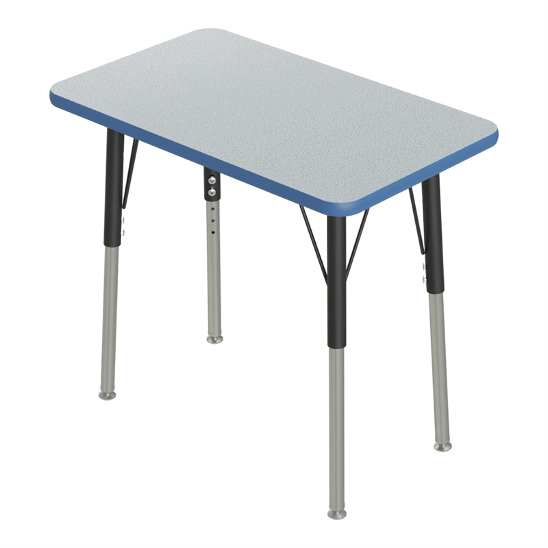 Correll 20x27 Corrella Desk with Blue Band and Black Legs in HP Gray