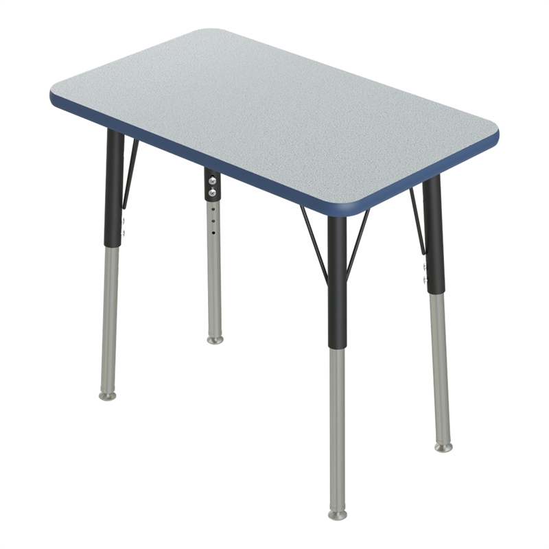 Correll 20x27 Corrella Desk with Navy Band and Black Legs in HP Gray