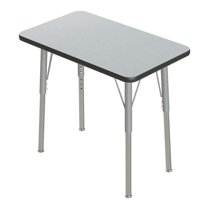 Correll 20x27 Corrella Desk with Black Band and Silver Legs in HP Gray