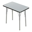 Correll 20x27 Corrella Desk with Black Band and Silver Legs in HP Gray