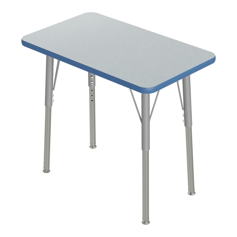 Correll 20x27 Corrella Desk with Blue Band and Silver Legs in HP Gray