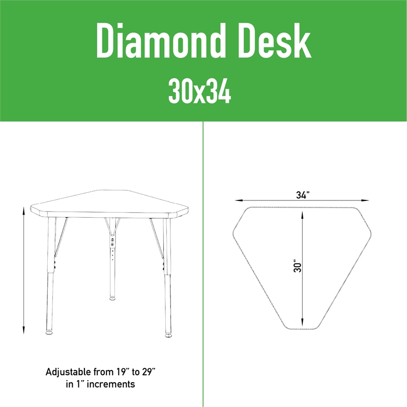 Correll 30x34 Diamond Corrella Desk w Black Band & Silver Legs in HP Gray