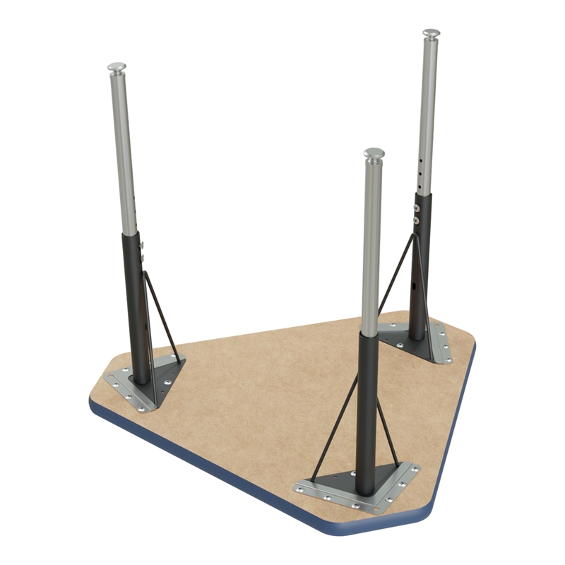 Correll 30x34 Diamond Corrella Desk with Navy Band & Black Legs in HP Gray