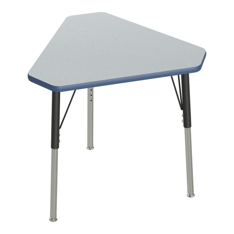Correll 30x34 Diamond Corrella Desk with Navy Band & Black Legs in HP Gray