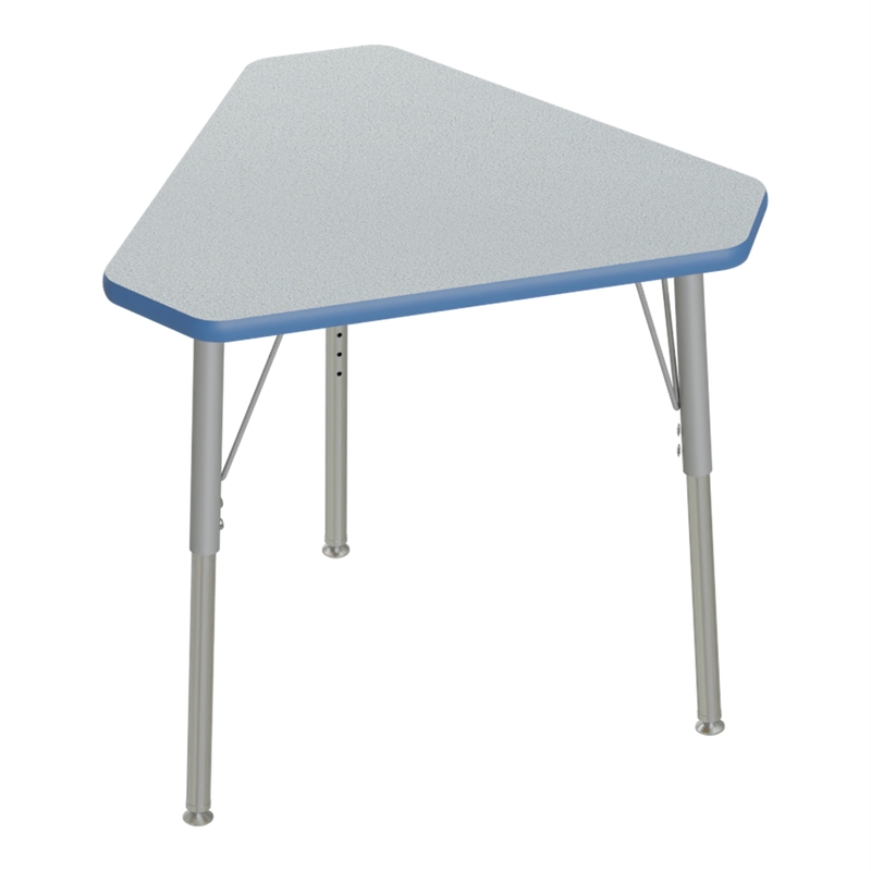 Correll 30x34 Diamond Corrella Desk with Blue Band & Silver Legs in HP Gray