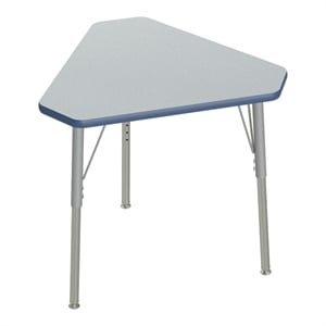 Correll 30x34 Diamond Corrella Desk with Navy Band & Silver Legs in HP Gray
