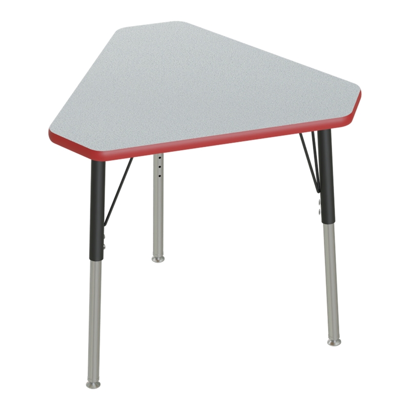 Correll 30x34 Diamond Corrella Desk with Red Band & Black Legs in TFL Gray
