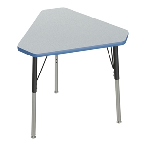 Correll 30x34 Diamond Corrella Desk with Blue Band & Black Legs in TFL Gray