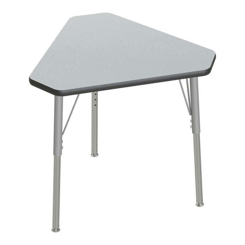 Correll 30x34 Diamond Corrella Desk w/ Black Band & Silver Legs in TFL Gray