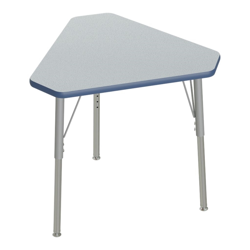 Correll 30x34 Diamond Corrella Desk w/ Navy Band & Silver Legs in TFL Gray
