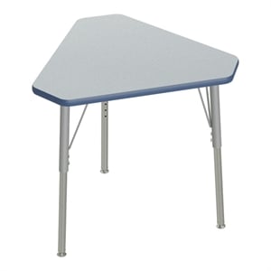 Correll 30x34 Diamond Corrella Desk w/ Navy Band & Silver Legs in TFL Gray