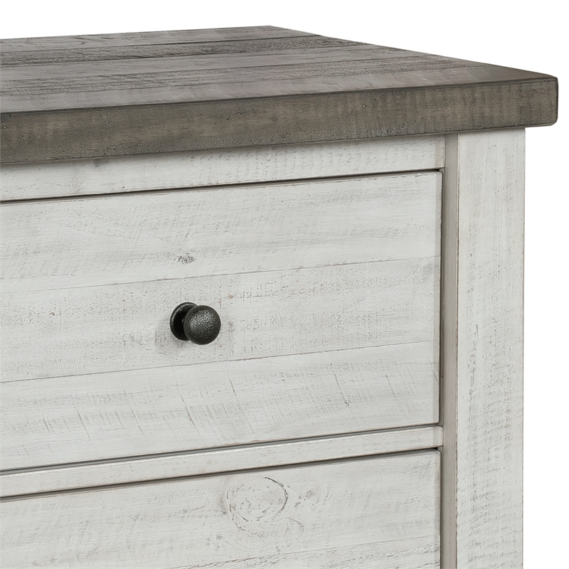 Samuel Lawrence Valley Ridge Distressed 2 Drawer Nightstand in White