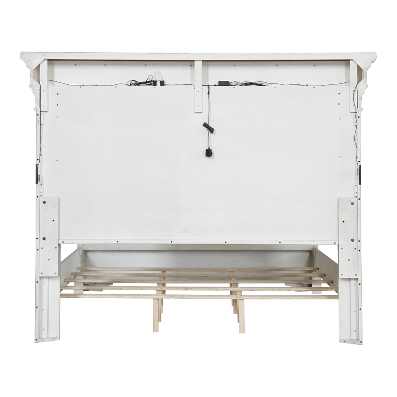 Samuel Lawrence Valley Ridge Distressed Queen Panel Bed in White