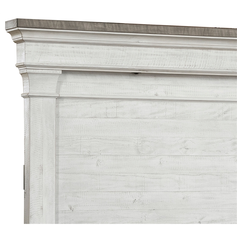 Samuel Lawrence Valley Ridge Distressed Queen Panel Bed in White