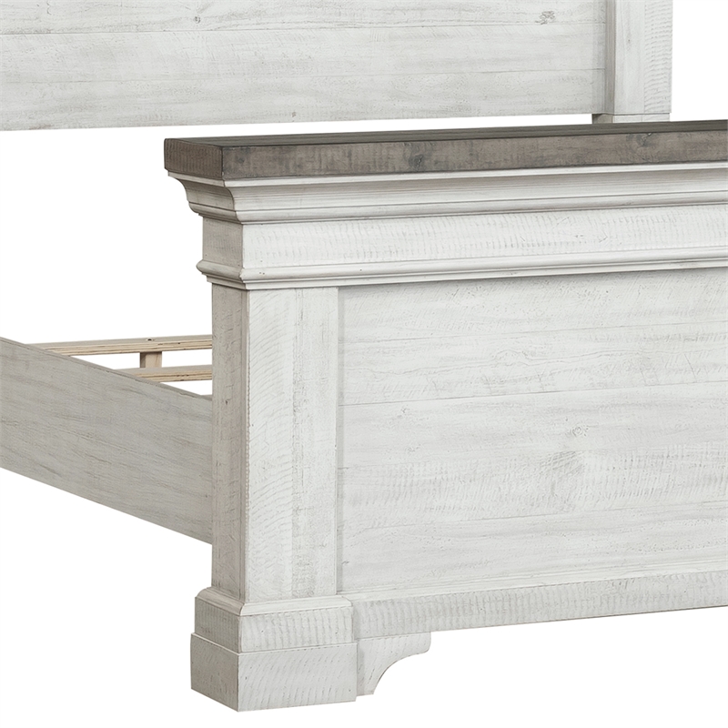 Samuel Lawrence Valley Ridge Distressed Queen Panel Bed in White