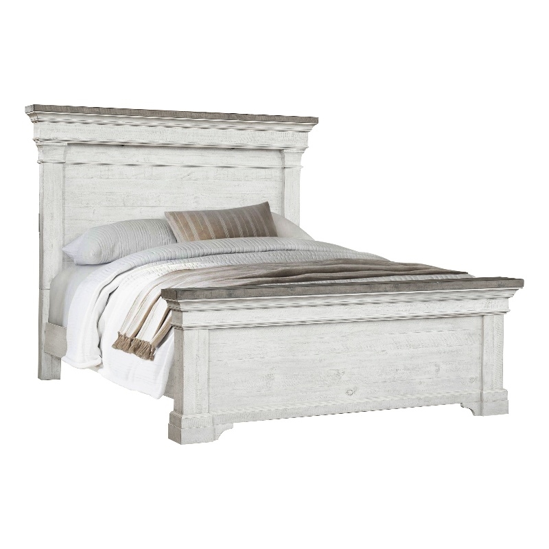 Samuel Lawrence Valley Ridge Distressed King Panel Bed in White