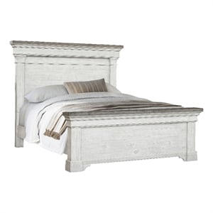 Samuel Lawrence Valley Ridge Distressed King Panel Bed in White