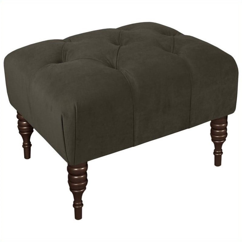 Skyline Furniture Tufted Square Ottoman in Aubergine - 30-2ESPVLVABR