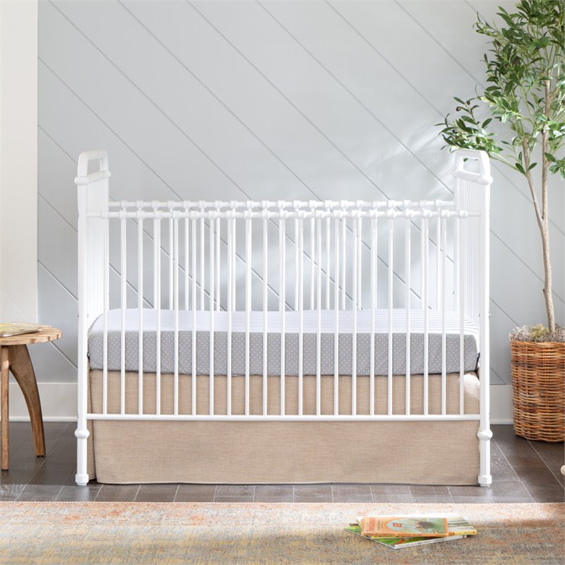 Namesake Classic Abigail 3-in-1 Convertible Iron Crib in Washed White