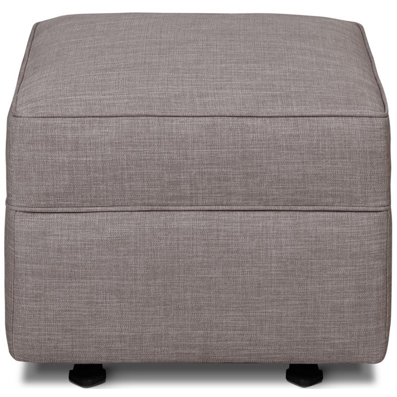 Namesake Classic Willa Alden Gliding Ottoman in Gray Tweed Fabric