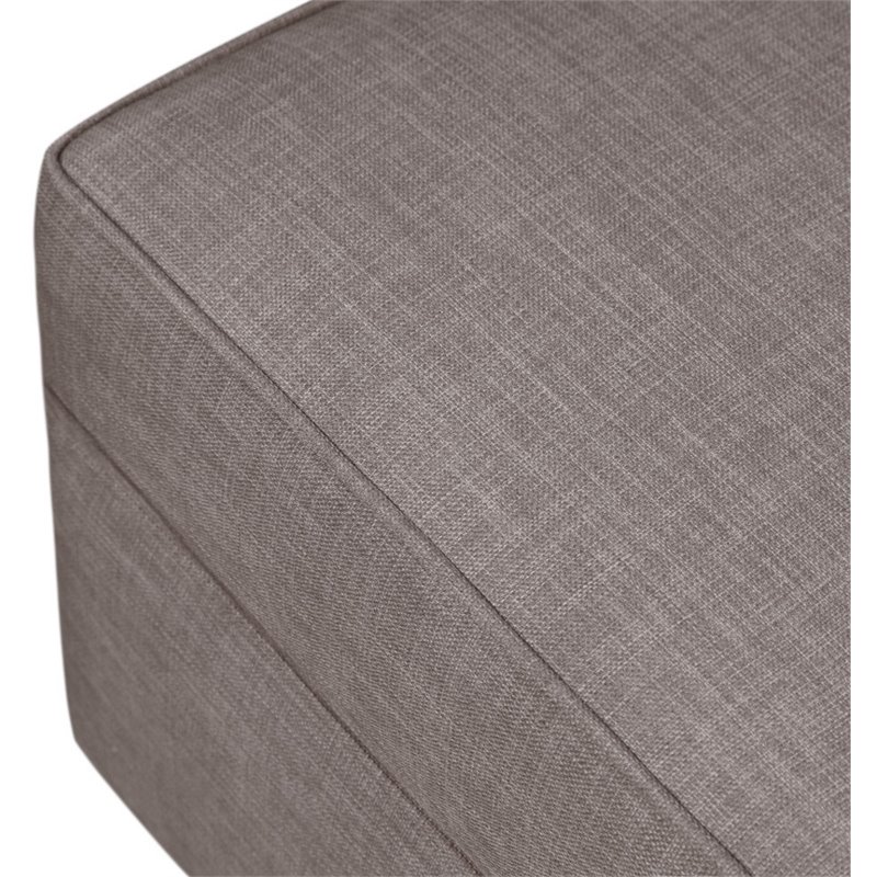 Namesake Classic Willa Alden Gliding Ottoman in Gray Tweed Fabric