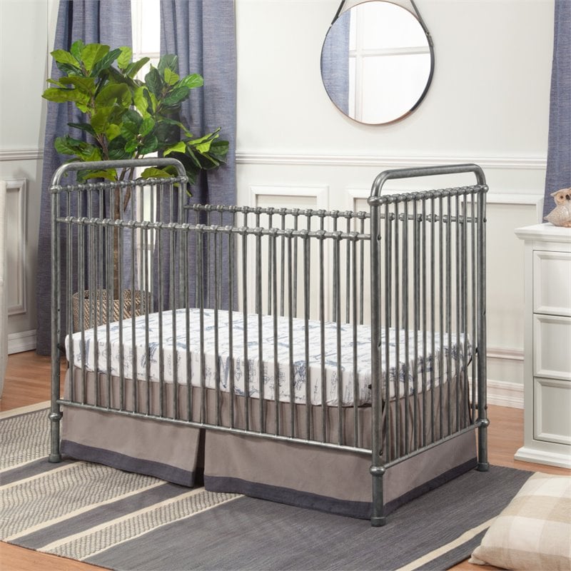 Namesake Classic Abigail 3-in-1 Metal Convertible Crib in Vintage Silver